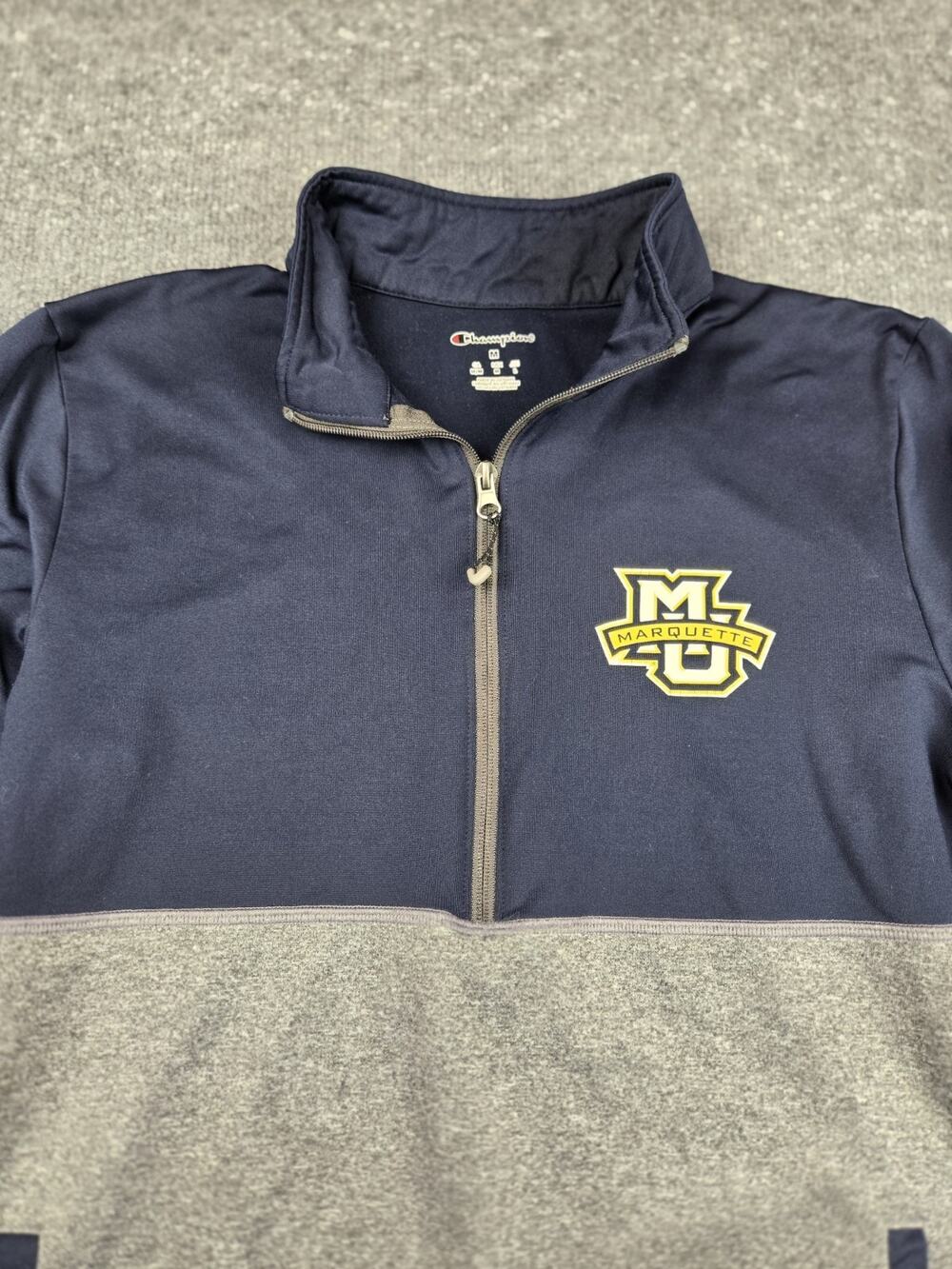 Champion Marquette University Golden Eagles Gray 1/4 Zip Pullover Men's M #943 - Picture 1 of 9